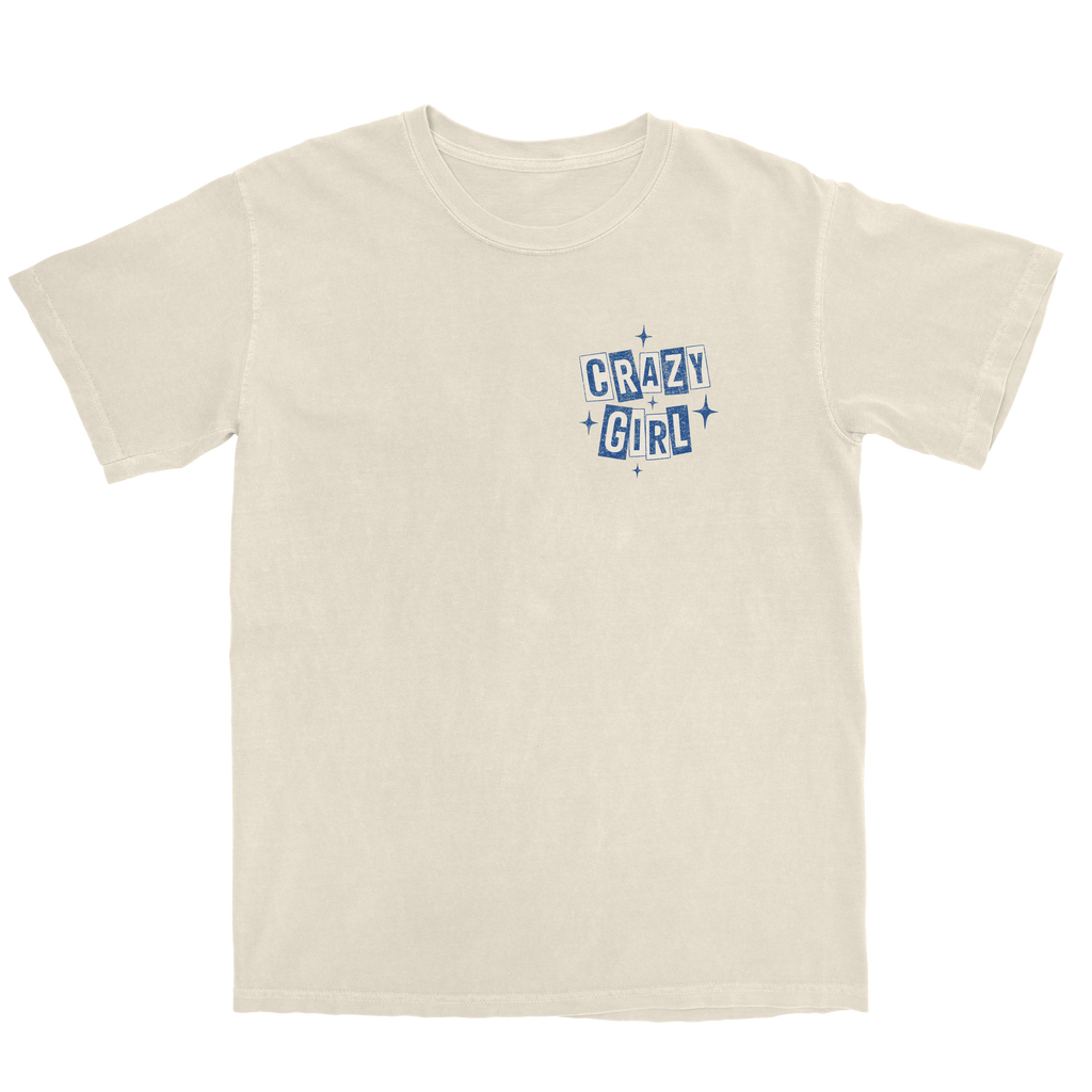 Crazy Girl Cartoon - Natural Tee (Pre-Order)